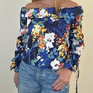 Vibrant Floral Off-Shoulder Blouse